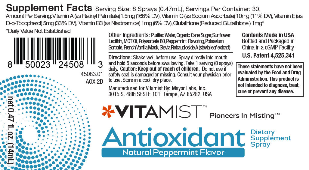 VitaMist™ antioxidant spray is the top oral spray supplement.