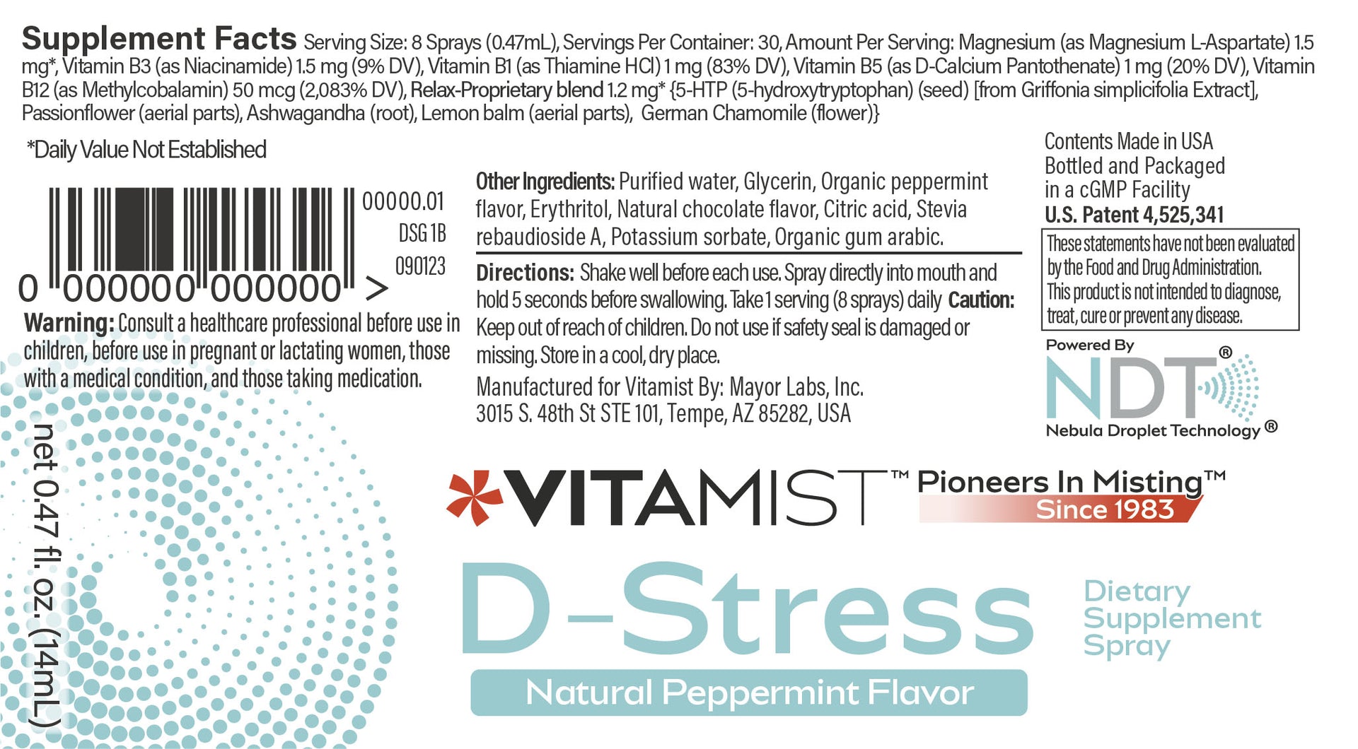 VitaMist™ D-Stress spray is the top oral spray supplement.