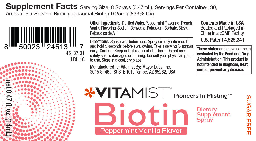 VitaMist™ Biotin spray is the top oral spray supplement.
