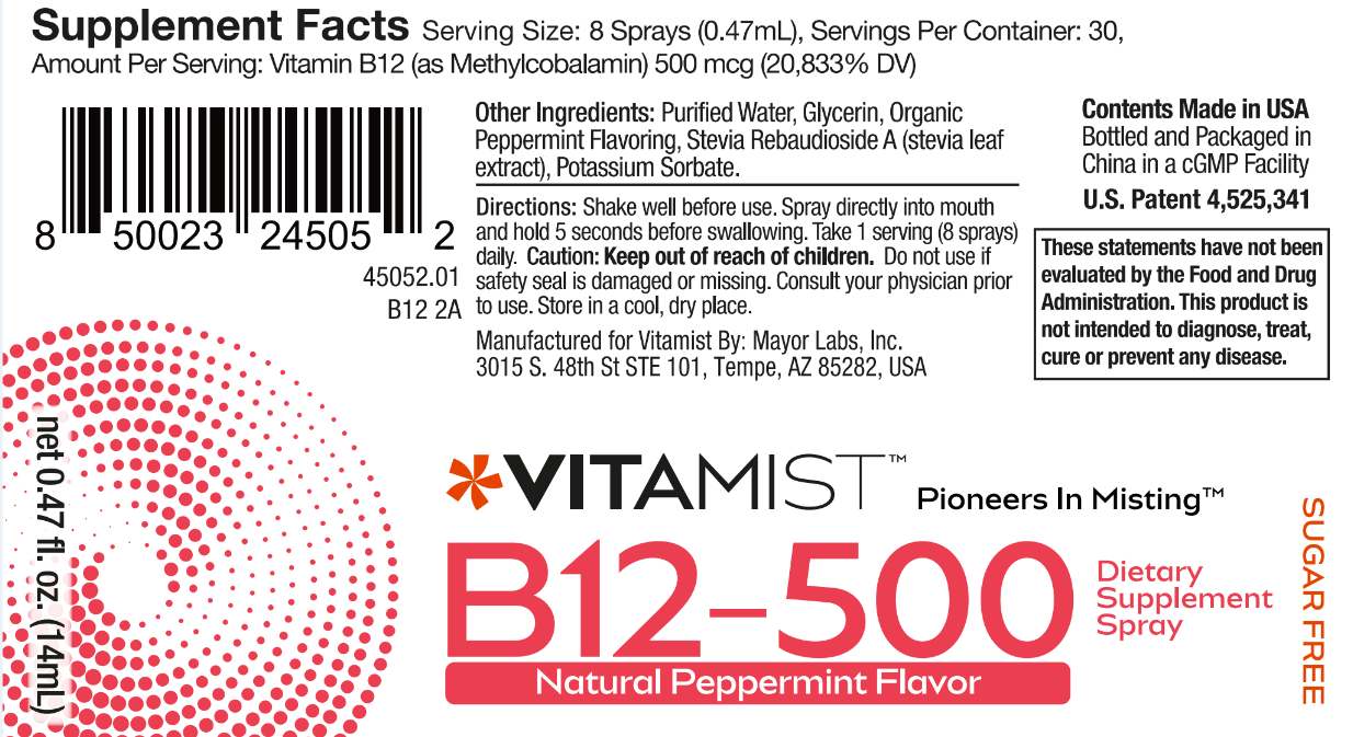 VitaMist™ Vitamin B12 spray is the top oral spray supplement.